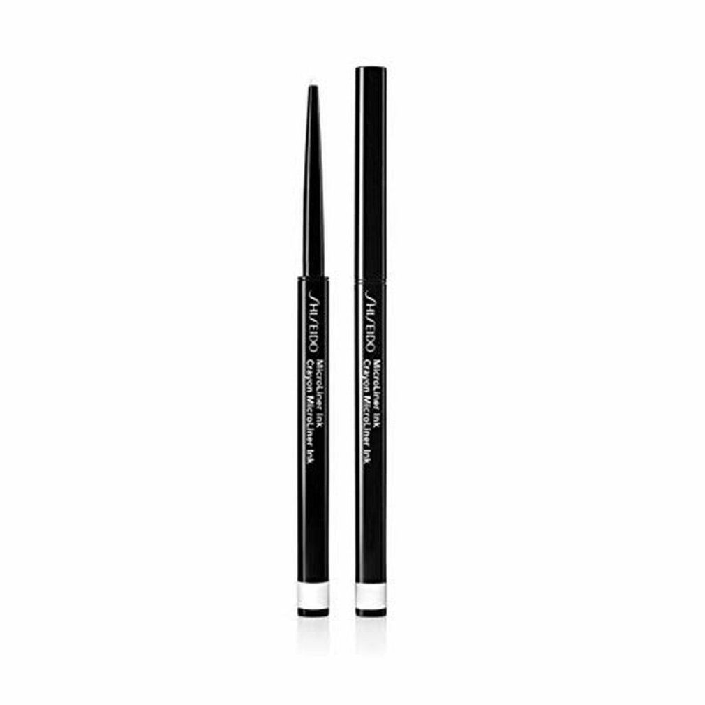 Deux eye-liners noirs. L'un est ouvert, l'autre fermé. Marque: Shiseido MicroLiner Ink.