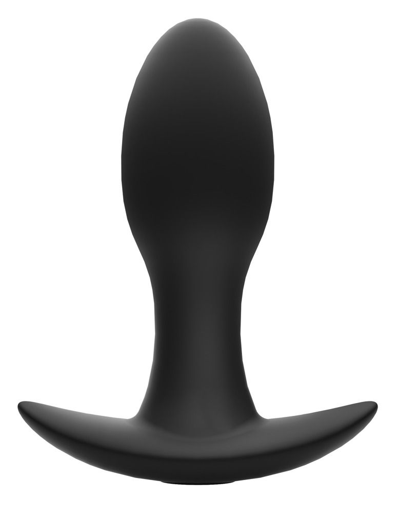 Bouchon anal vibrant noir, vue de côté.