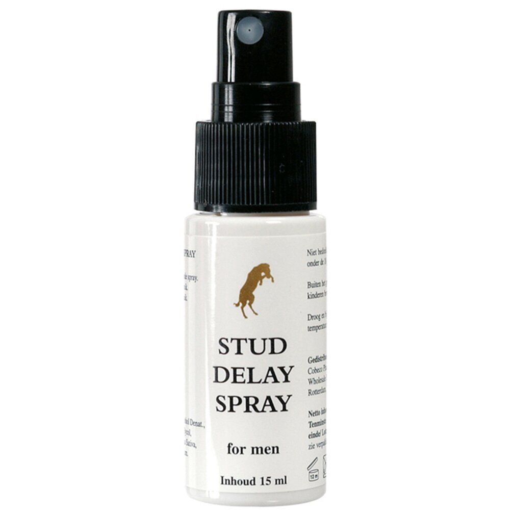 Flacon de Stud Delay Spray for men, 15 ml, avec tête de pulvérisation.