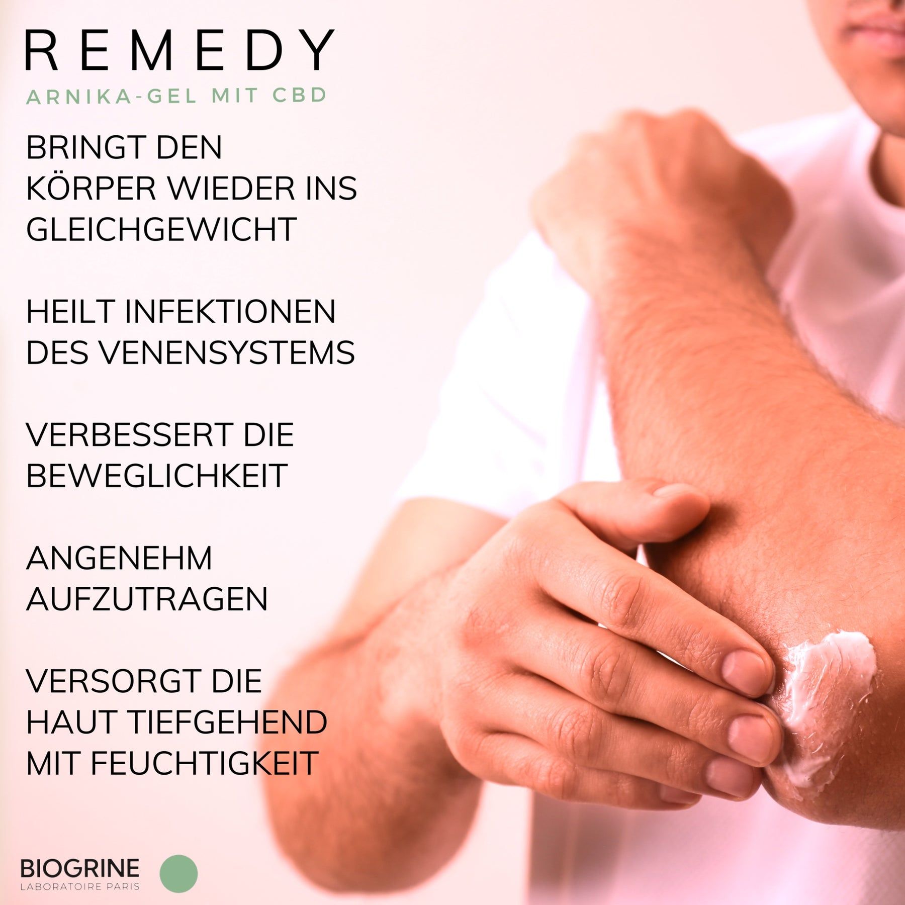 BIOGRINE "REMEDY" Arnica Gel met Biologische CBD, Kruidnagel & Cipres