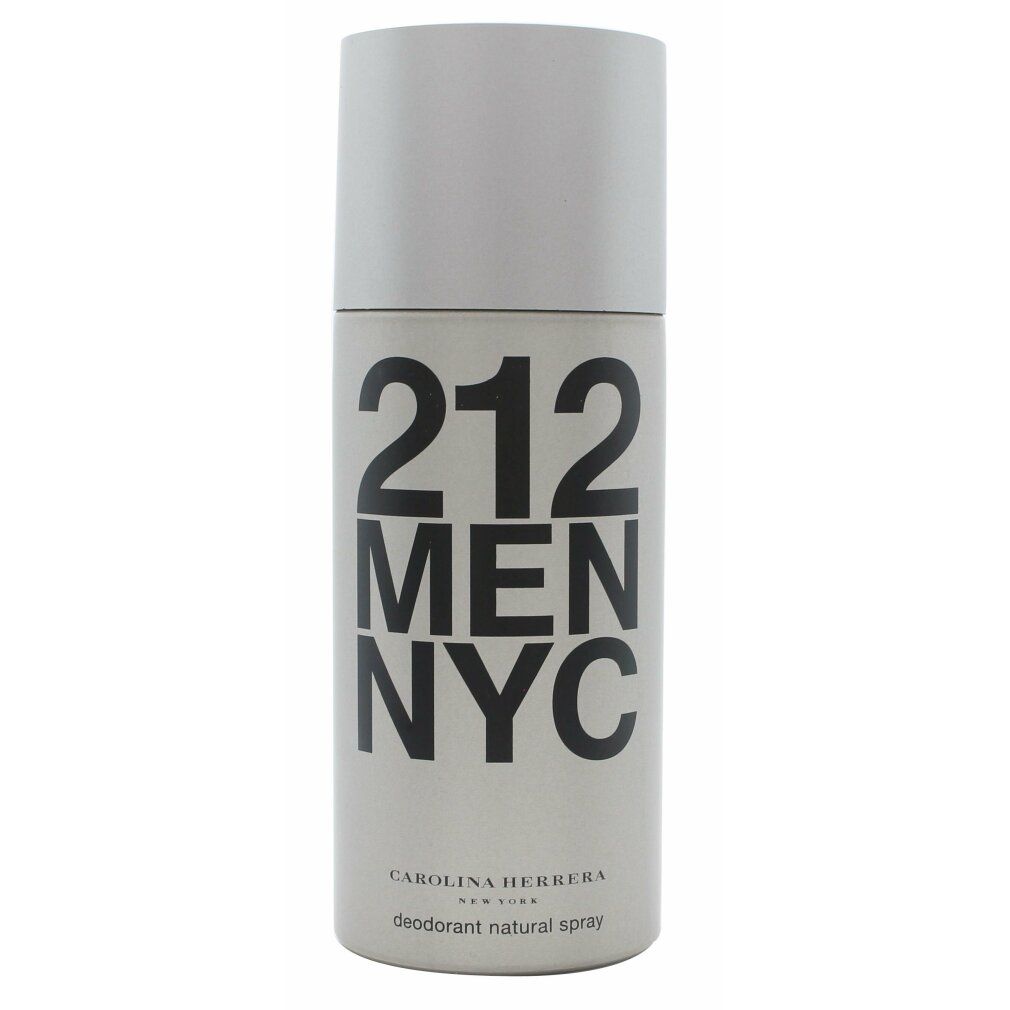 Deodorantspray 212 Men NYC van Carolina Herrera. Grijze bus met zwarte letters. Deodorant natural spray.