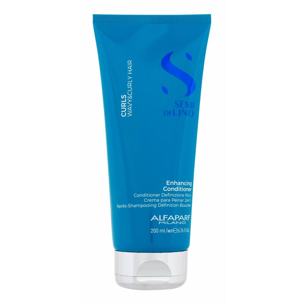 Tube bleue Alfaparf Milano Enhancing Conditioner pour cheveux bouclés, 200 ml.