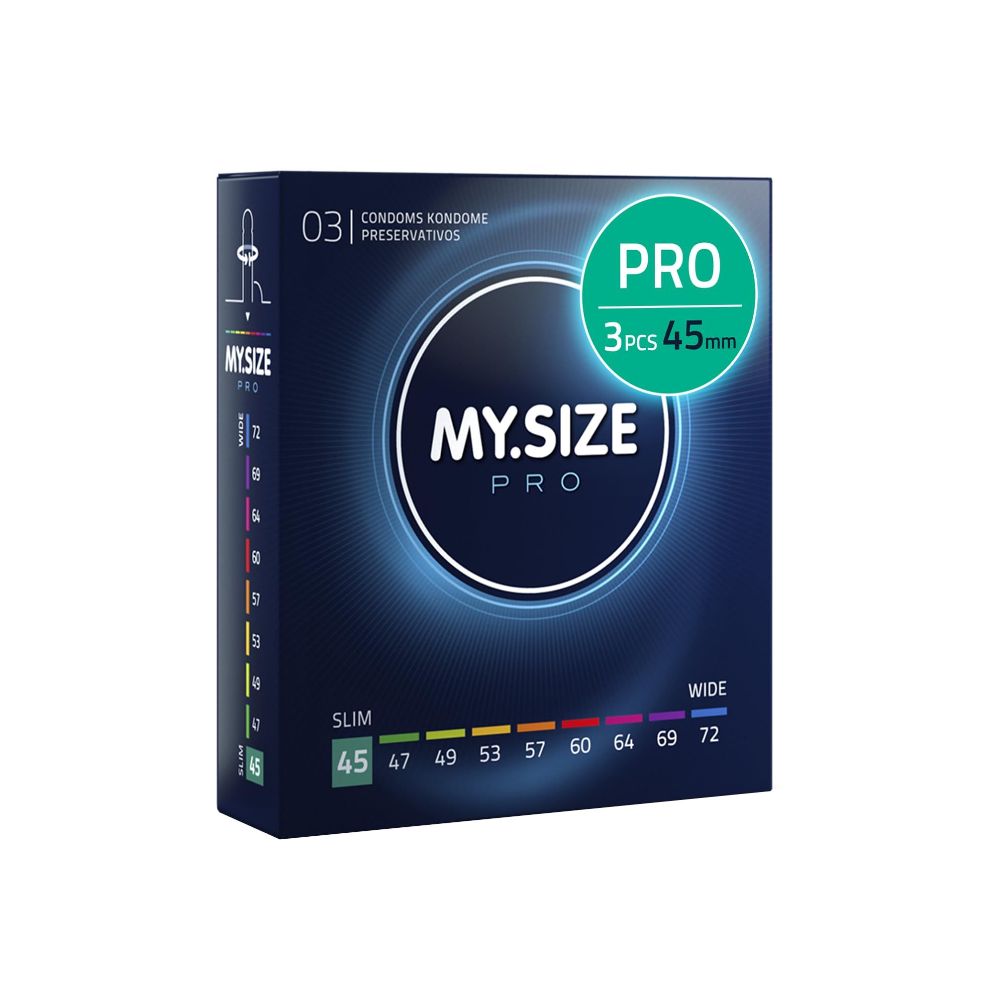 MY.SIZE PRO ELITE Préservatif Taille 0 45mm. Paquet de 3 pièces.