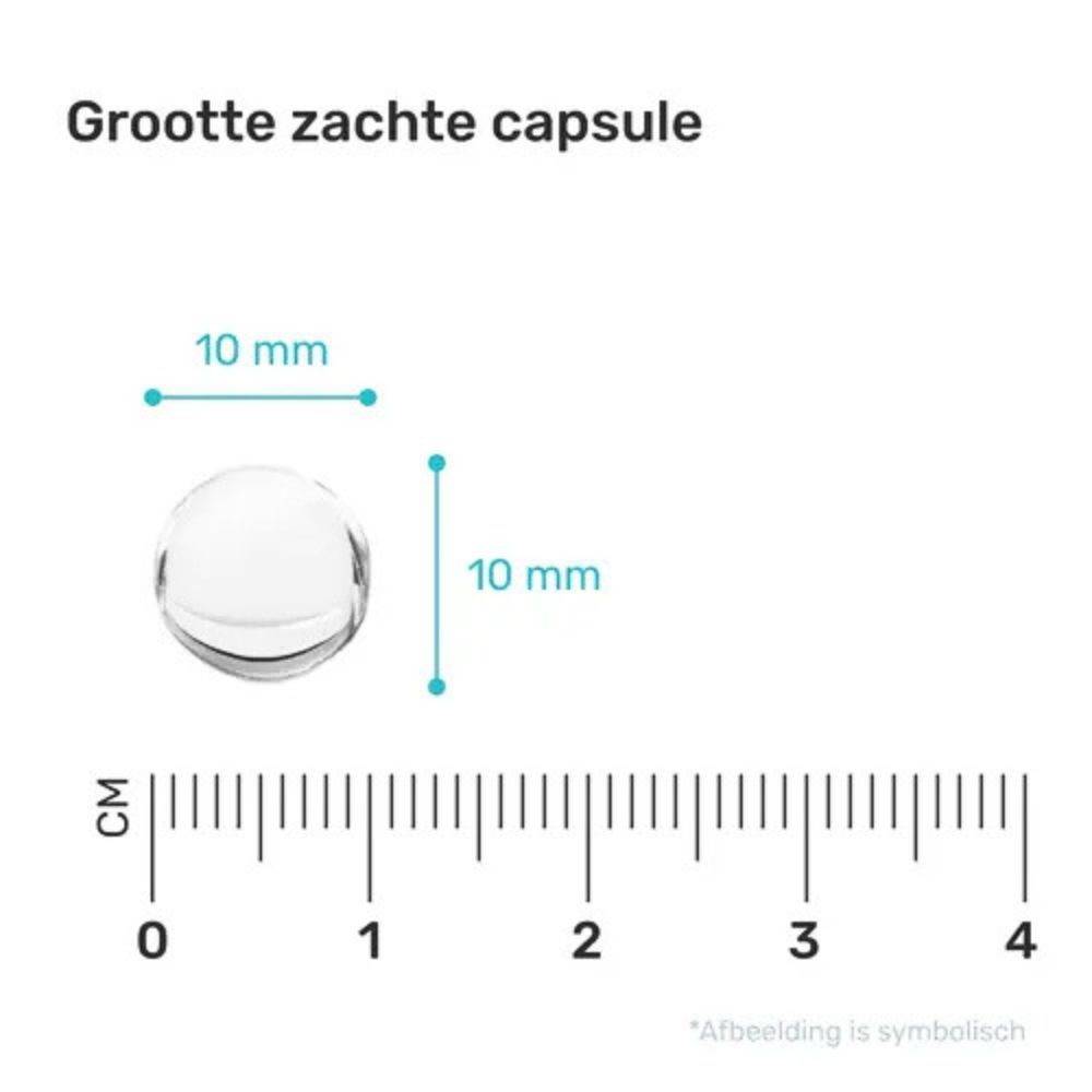 Afbeelding van een capsule met afmetingen: 10 mm x 10 mm.