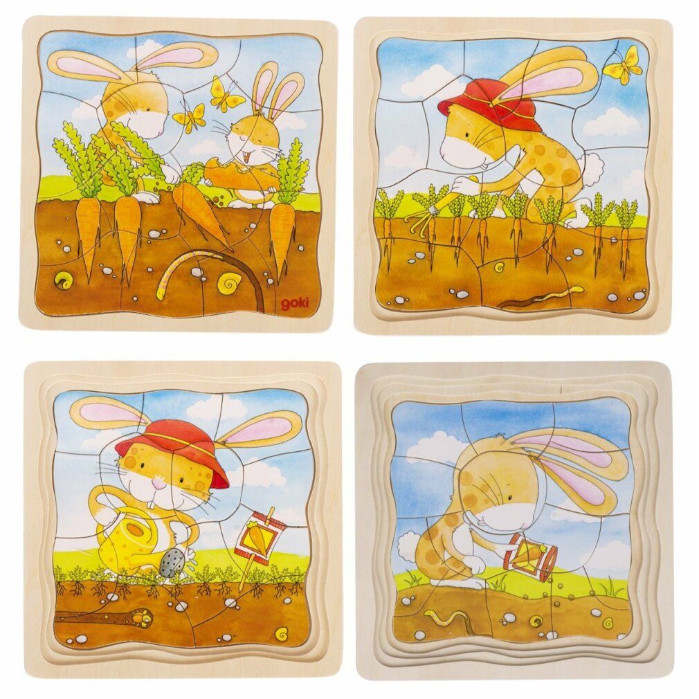 Goki Houten Lagenpuzzel - Moestuin, 53st.