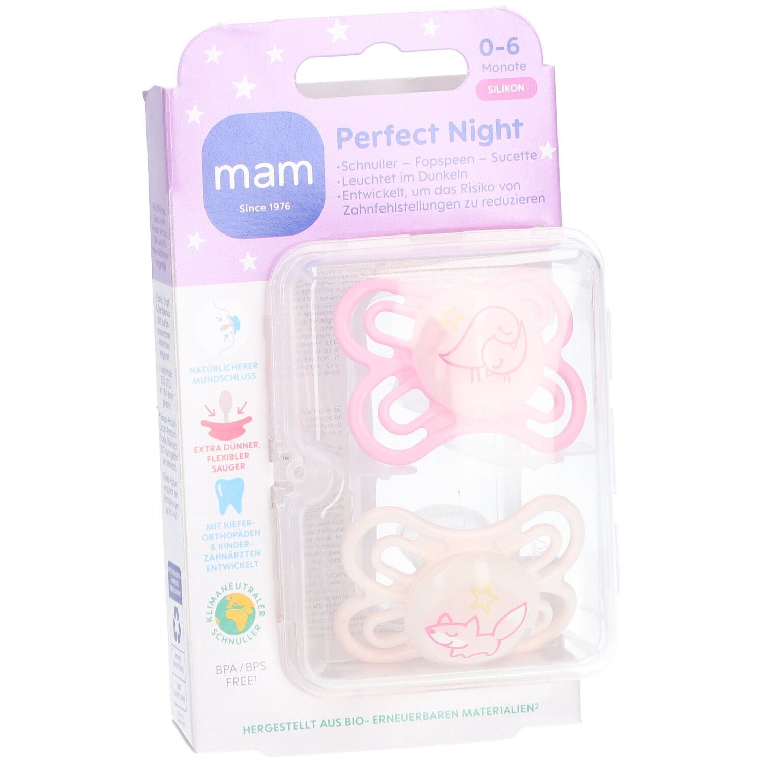 Mam Perfect Night Siliconen Fopspeen 0-6 Maanden