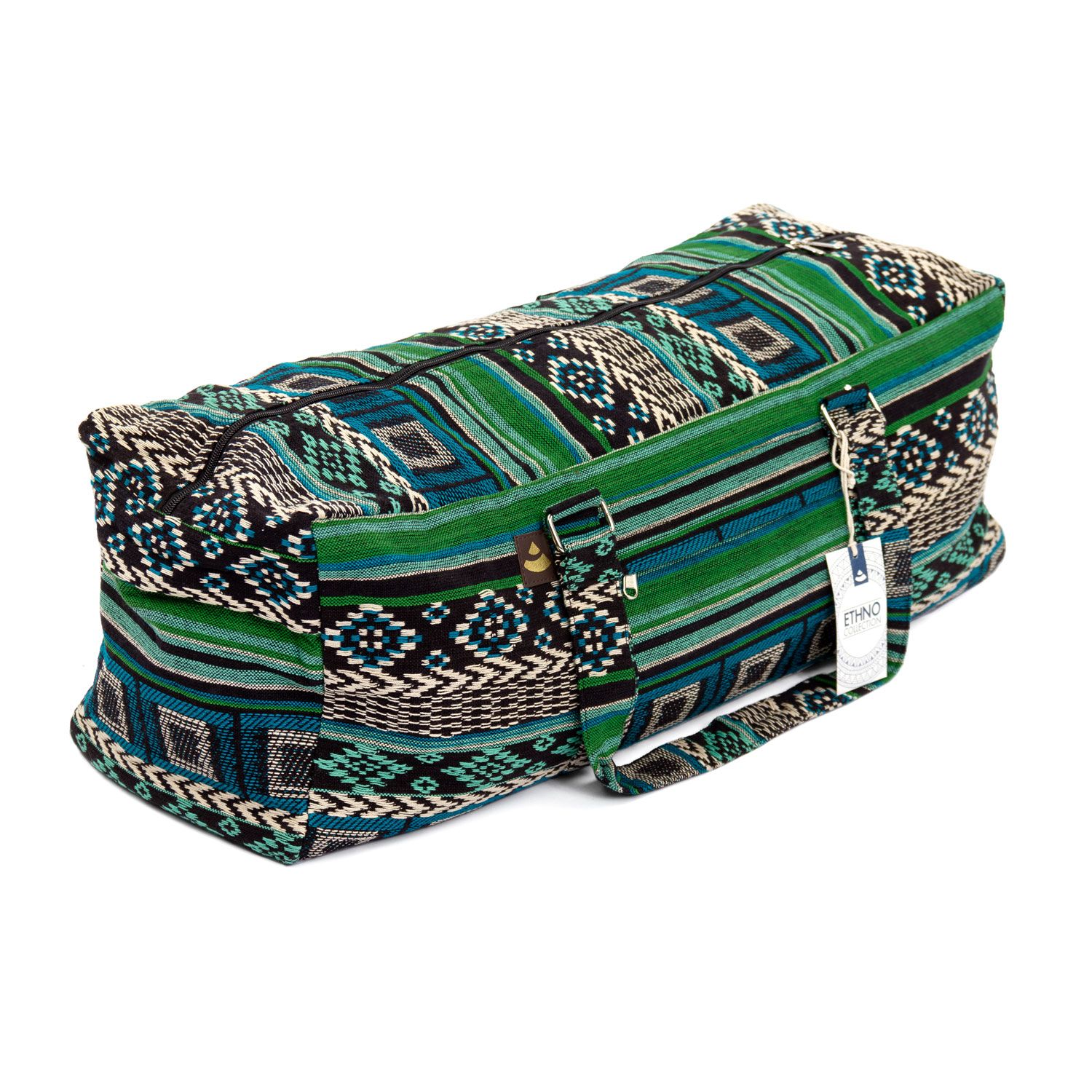 bodhi Collection ETHNO : Sac de Yoga Kit, motifs noir-blanc-vert