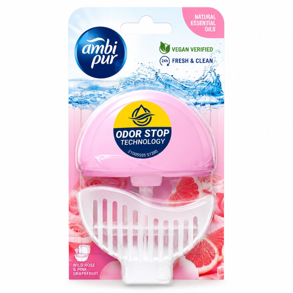 Ambi Pur - 5-in-1 WC-Blok Kit - Wilde Roos & Roze Grapefruit