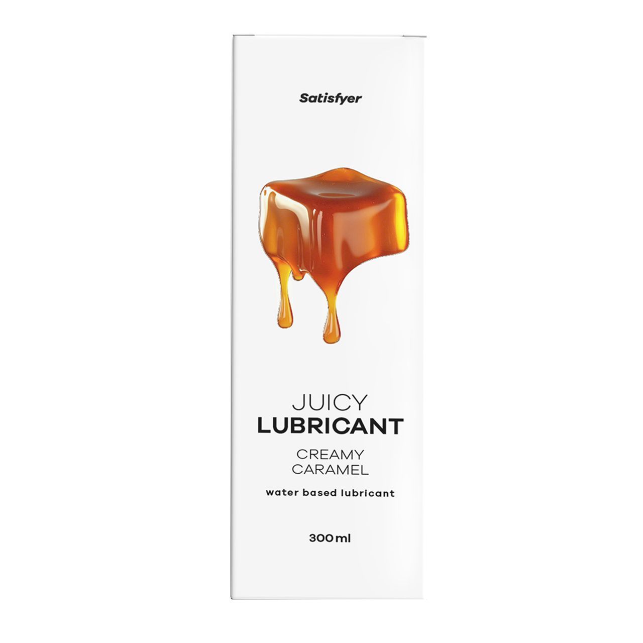 Satisfyer Juicy Lubricant, romige karamel, glijmiddel op waterbasis, 300ml.