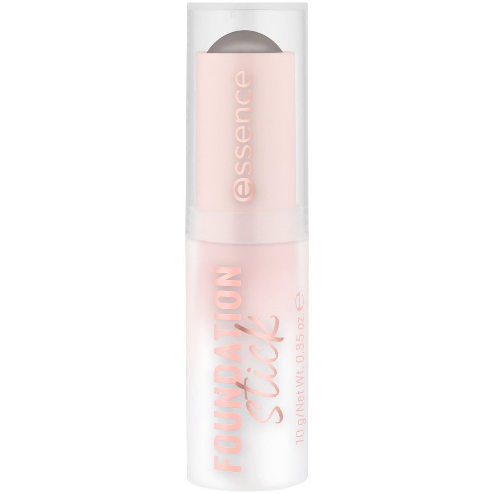 Stick de fond de teint Essence. Emballage rose et blanc avec nom du produit. Capuchon amovible. 10 g/0,35 oz.