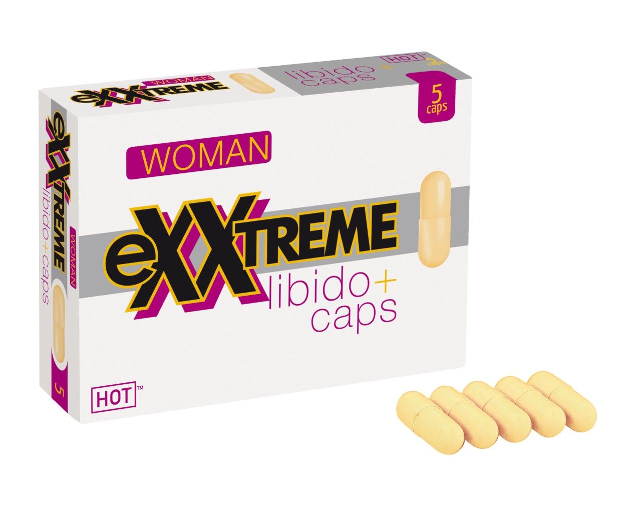 Boîte de 5 capsules pour femmes, eXXtreme Libido+.