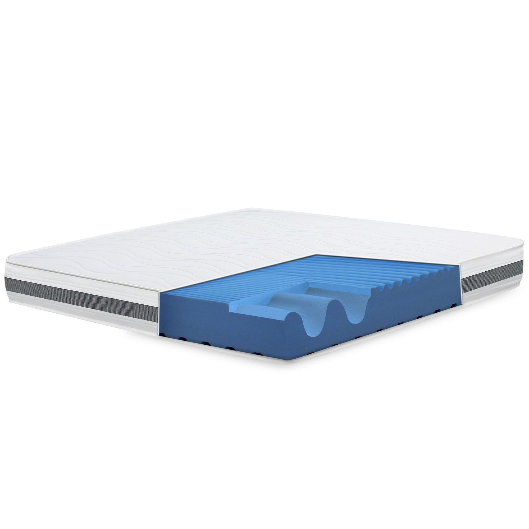 The White Stone Matras 200x200 cm Antibacterieel Schuim | Hoogte 20 cm | 3D Air Hypoallergeen Hoes