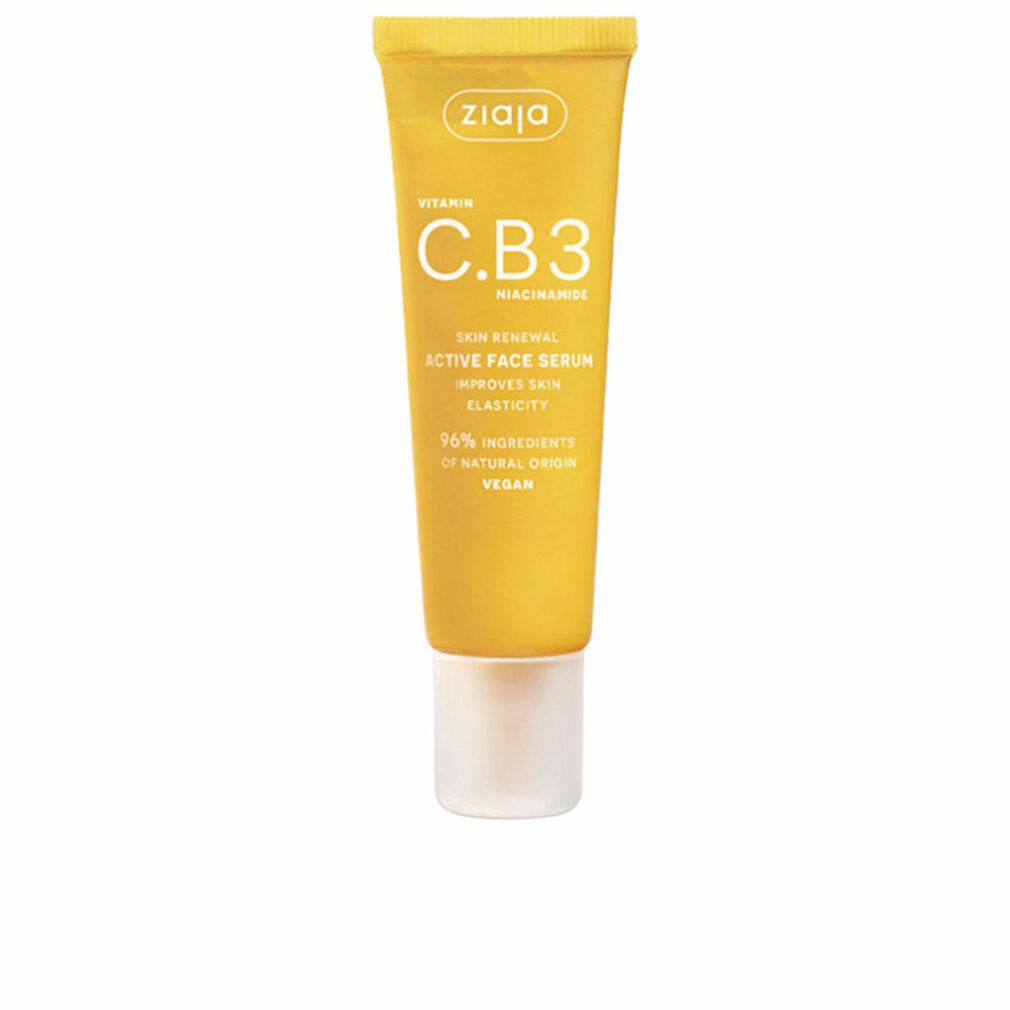 Gele tube met ZIAJA Vitamin C.B.3 Niacinamide Skin Renewal Active Face Serum.