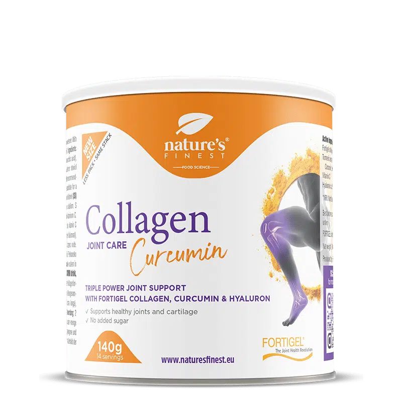 Pot Nature's Finest Collagen Curcumin Joint Care met de tekst 'Triple Power Joint Support'.