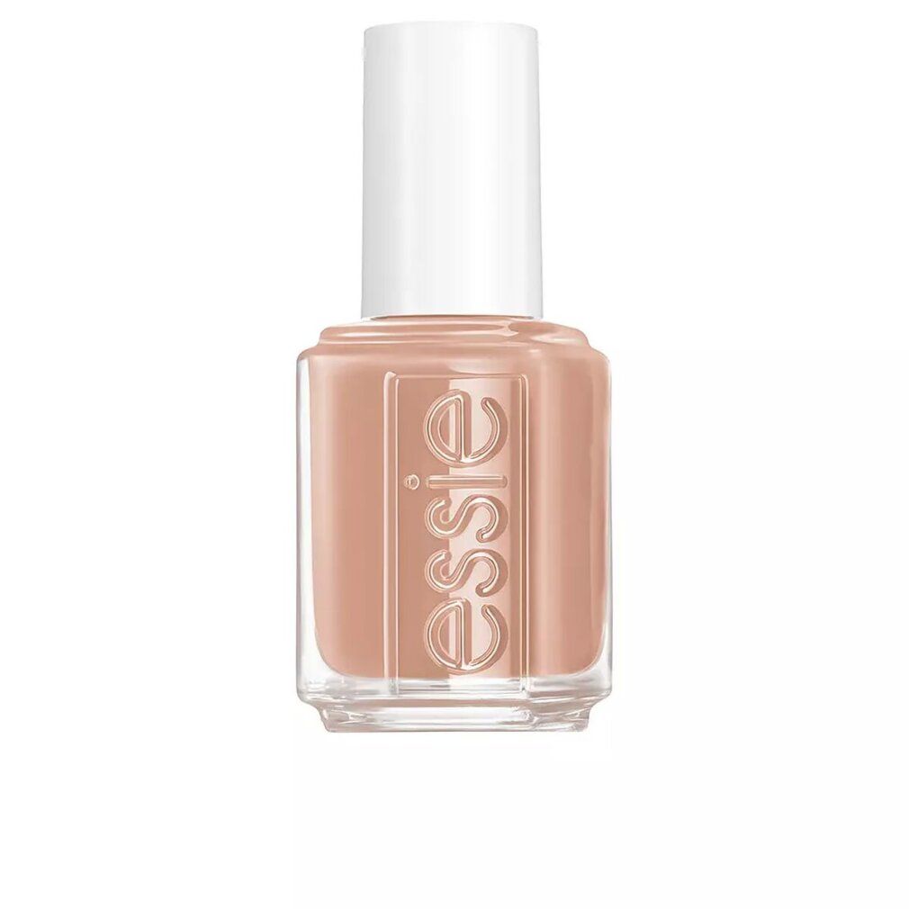 Vernis à ongles Essie, couleur beige-brun, flacon carré en verre avec bouchon blanc. Inscription Essie sur le devant.