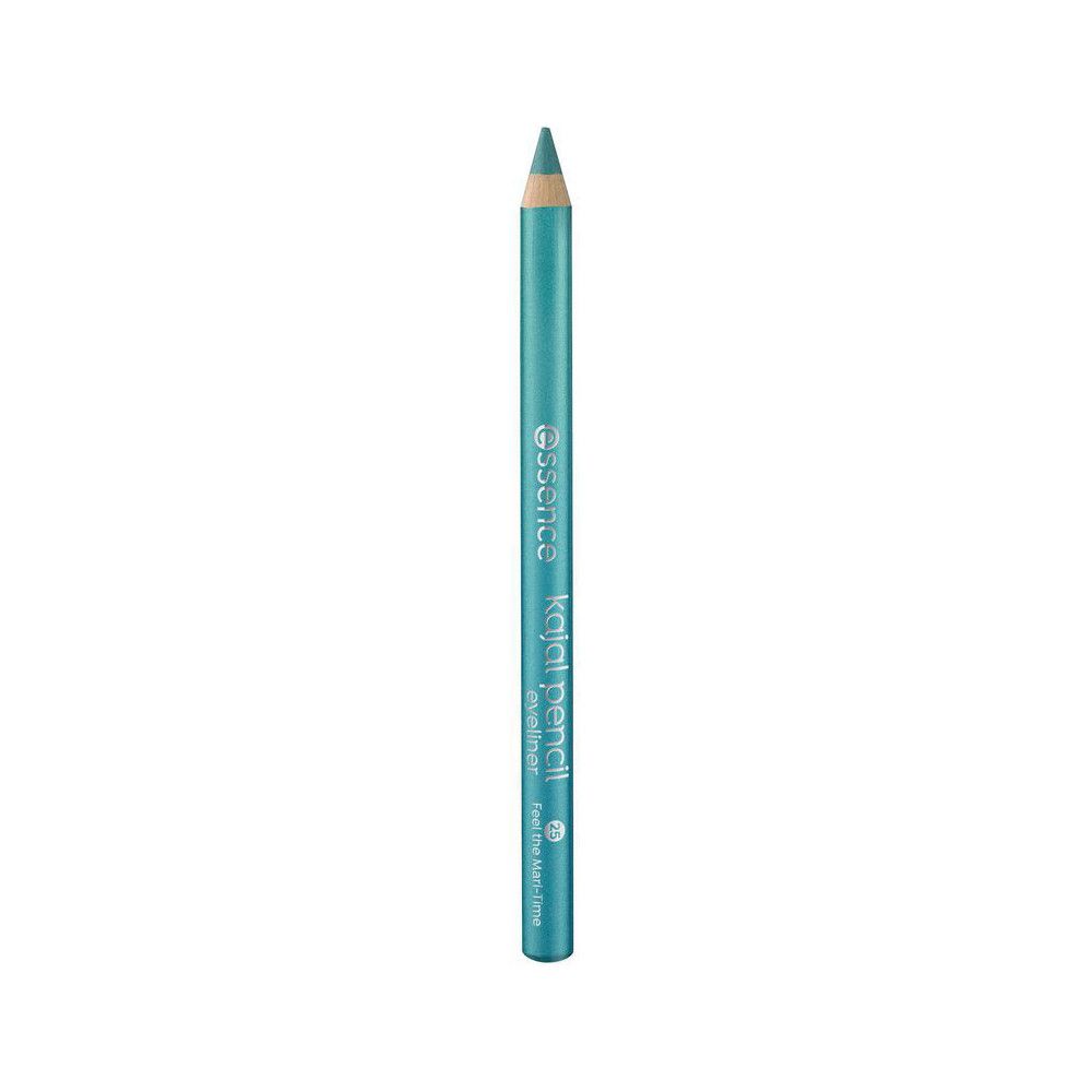Crayon Kajal turquoise avec pointe. Inscription: Essence Kajal Pencil. Fabriqué en Chine.
