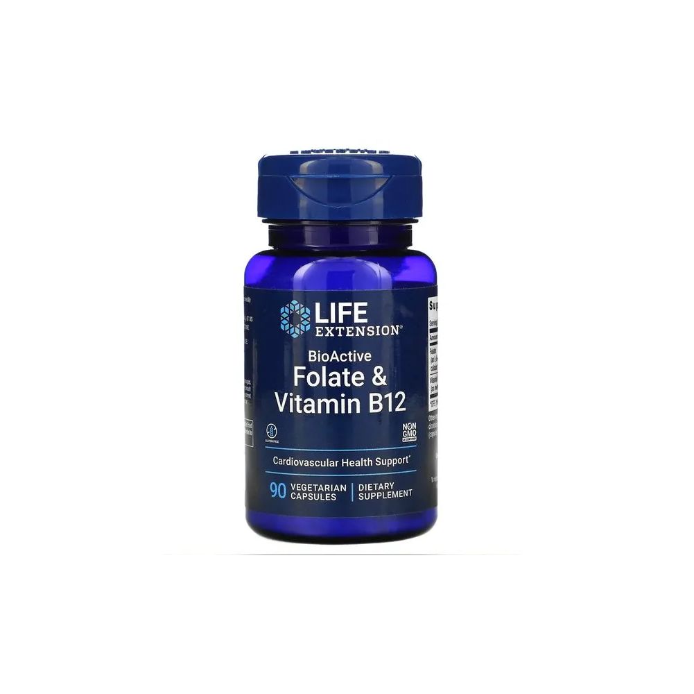 Life Extension Bioactieve Folate & Vitamine B12, 90 vegetarische capsules.