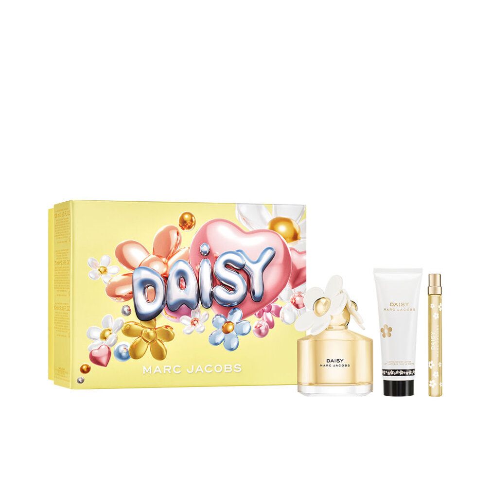 Marc Jacobs Daisy geschenkset met parfumfles, reisverstuiver en bodylotion.