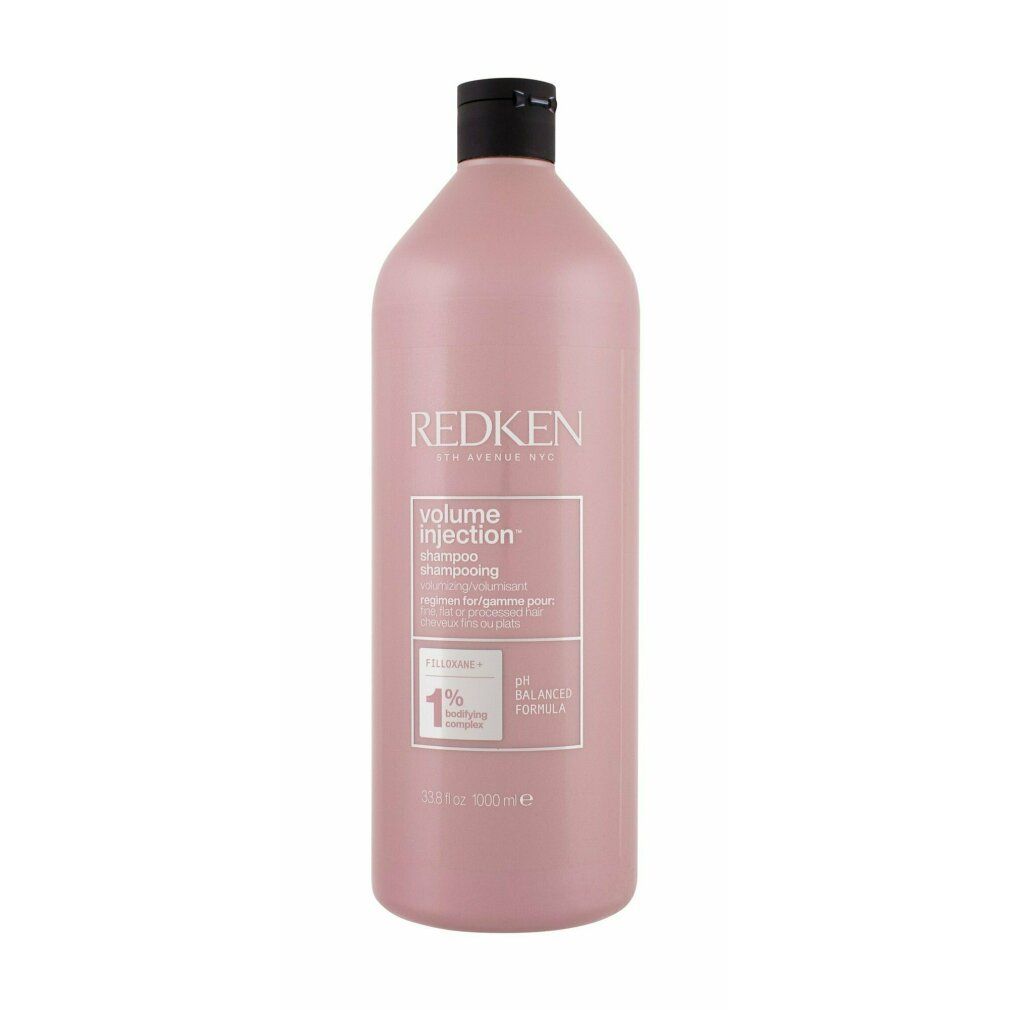 Bouteille de shampooing Redken Volume Injection, 1000ml, rose.