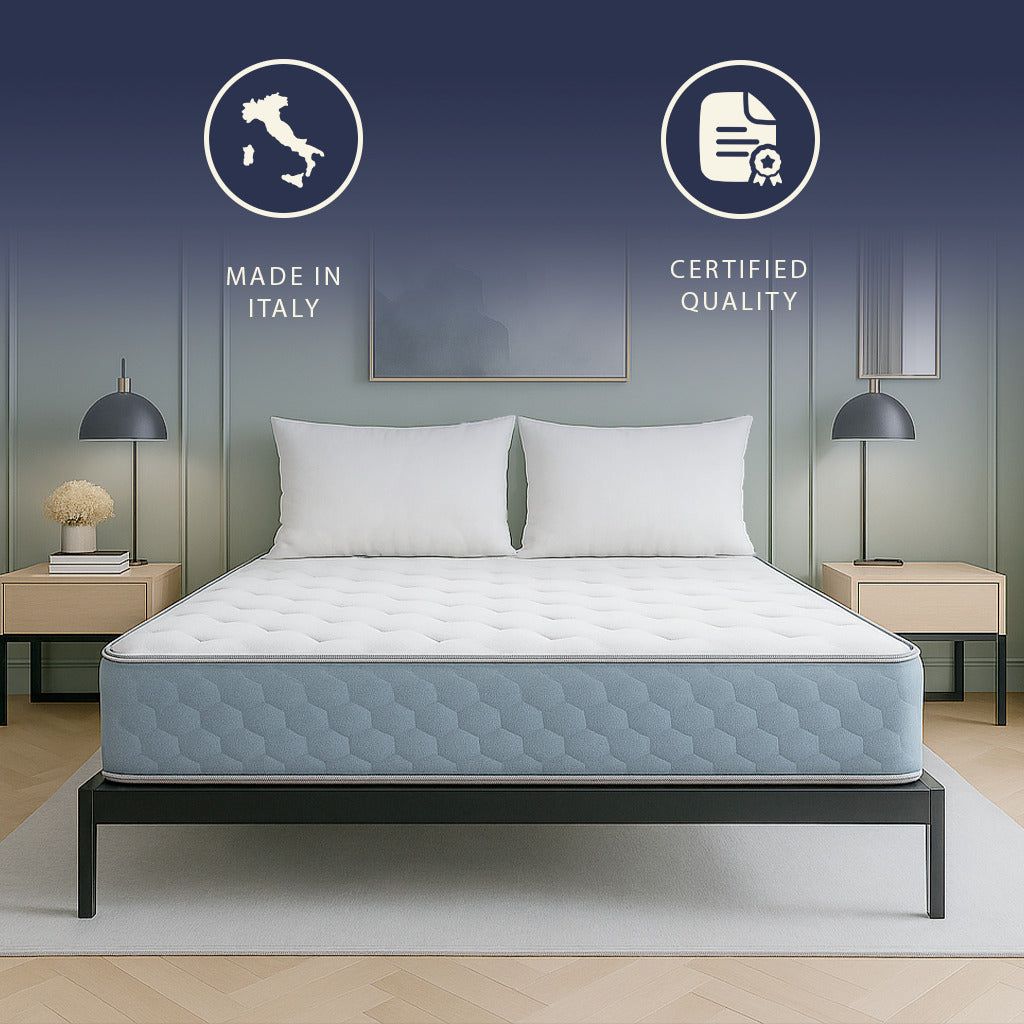 The White Stone Matras 90x200 cm van Hypoallergene Foam en Memory Foam Hoogte 22 cm