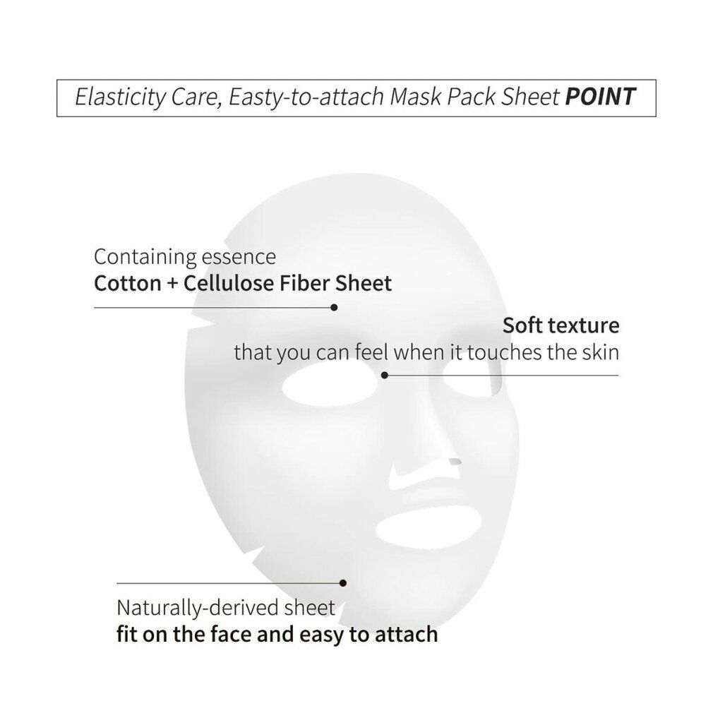 Un masque facial en coton et fibre de cellulose, imprégné d'essence et à la texture douce.