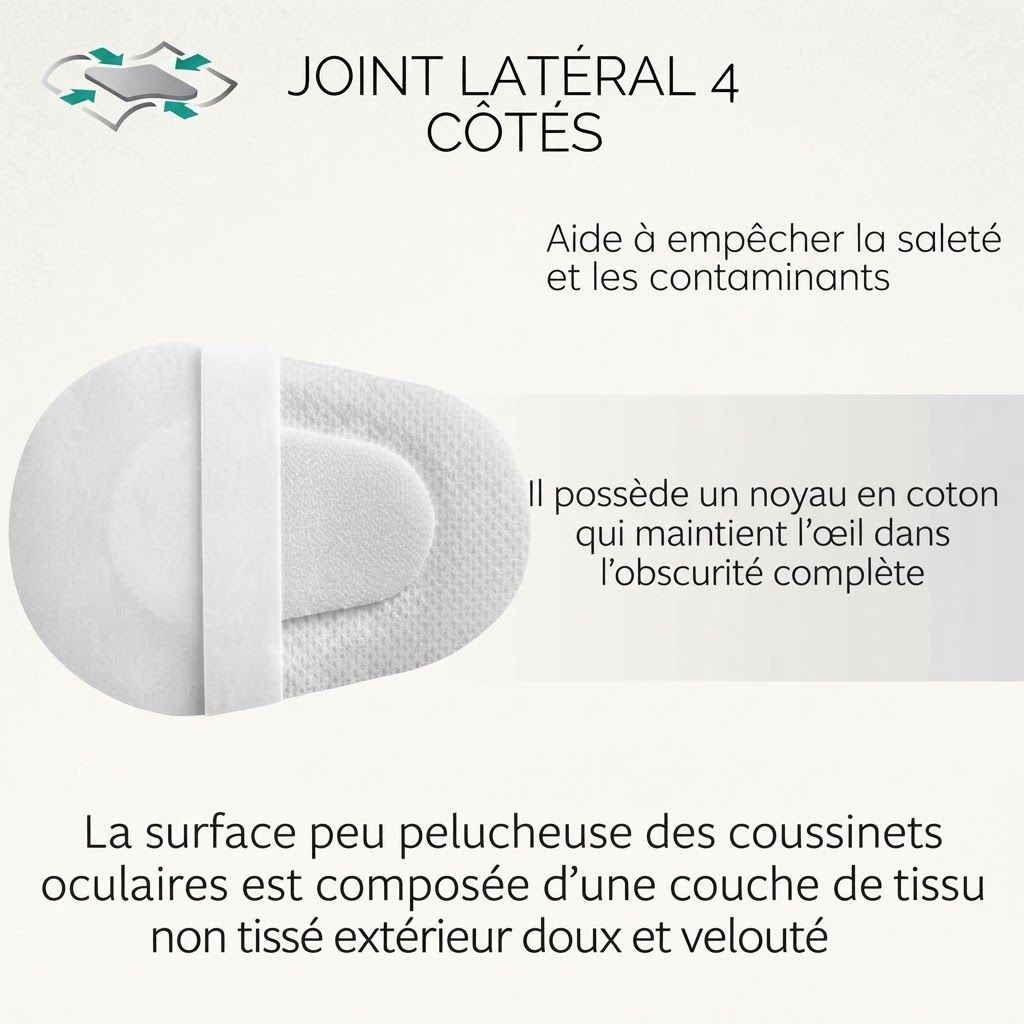 Pansement oculaire Medrull: Sachet individuel avec image produit et taille.