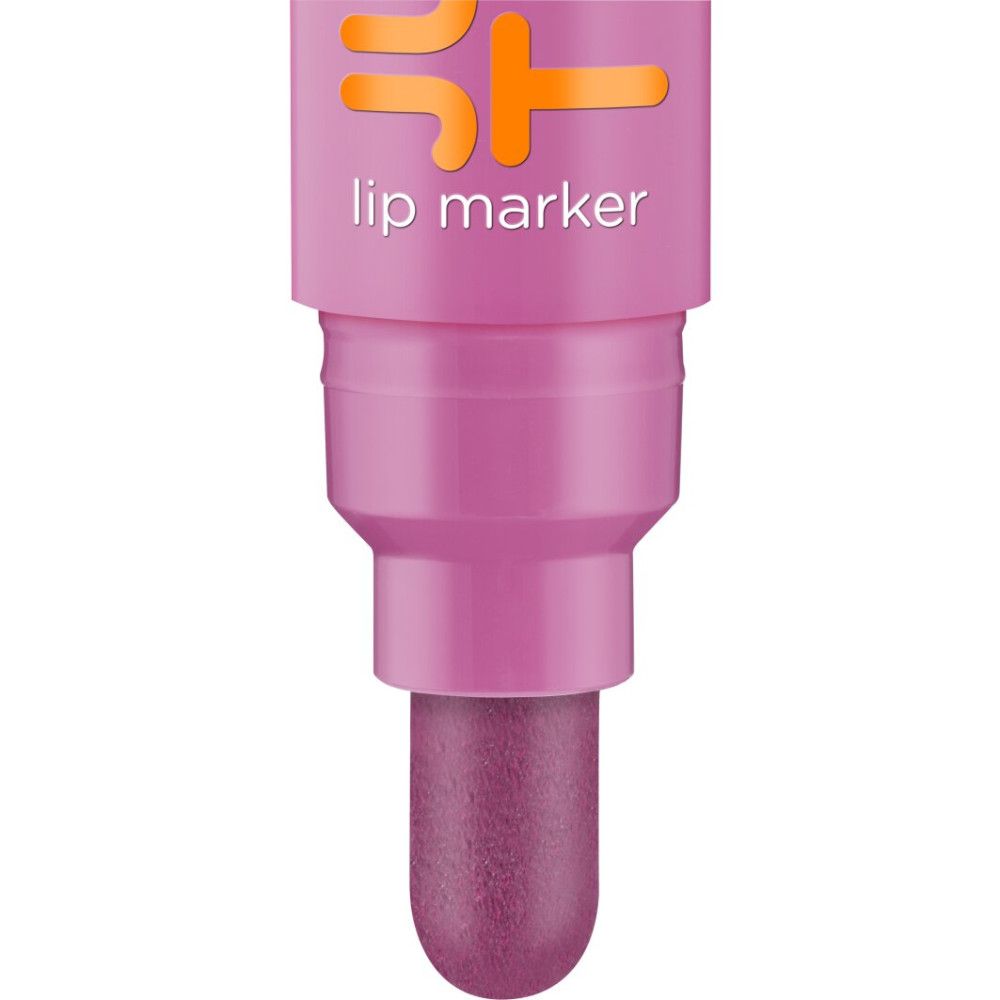 Applicateur de rouge à lèvres violet avec pointe feutre.