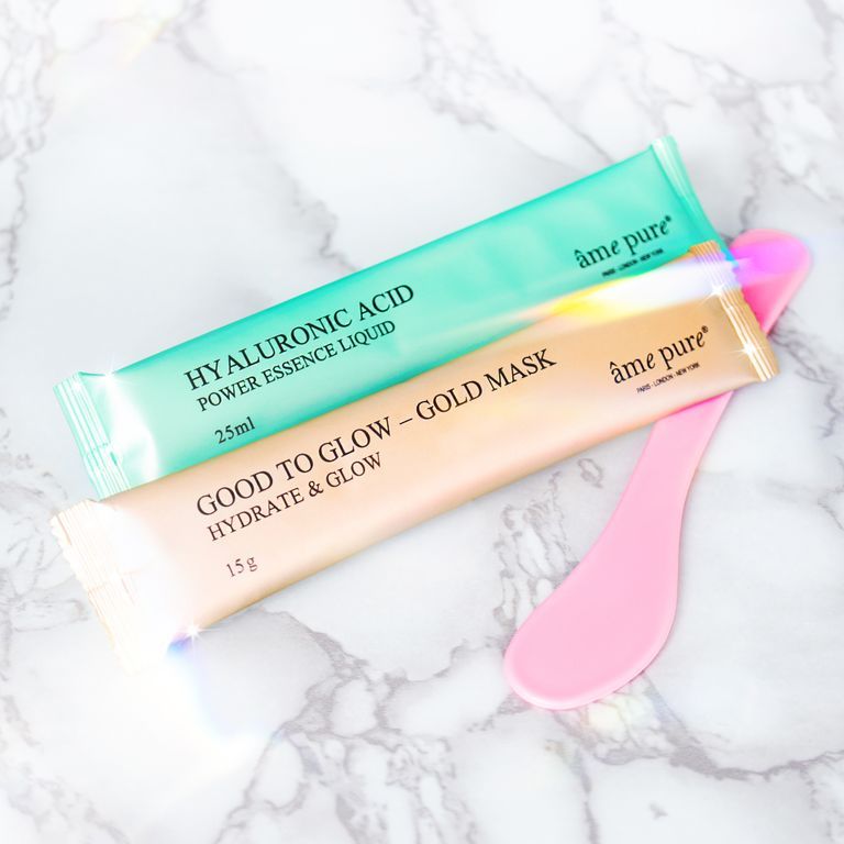2 = 1* | âme pure Jelly Glow Rubber Mask - Goud | Set van 4