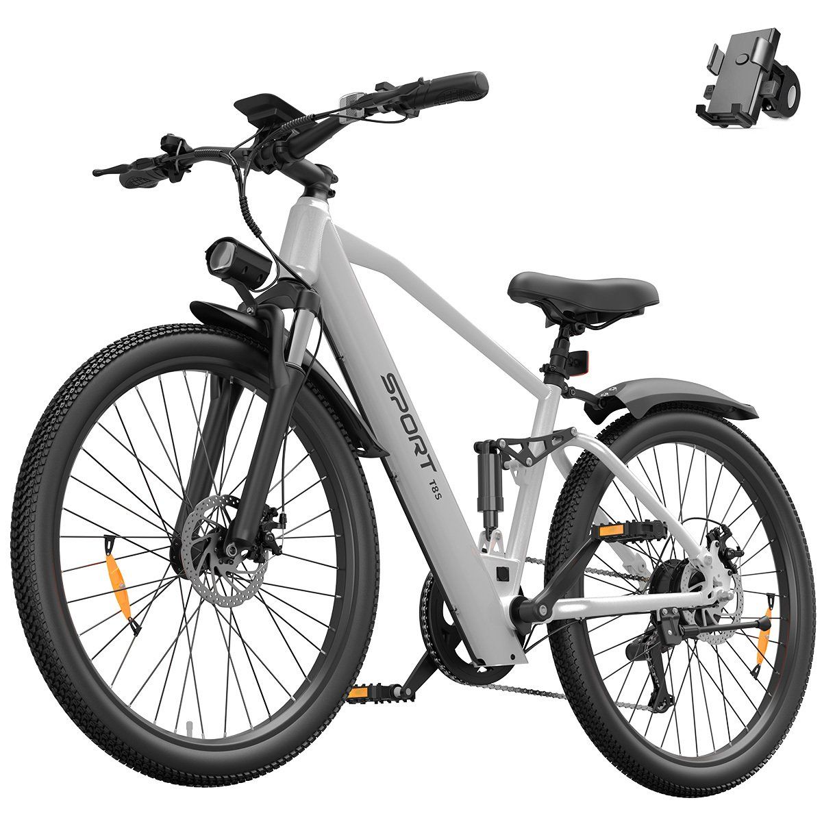Toofly T8S Volledig geveerde elektrische fiets, 26 inch banden