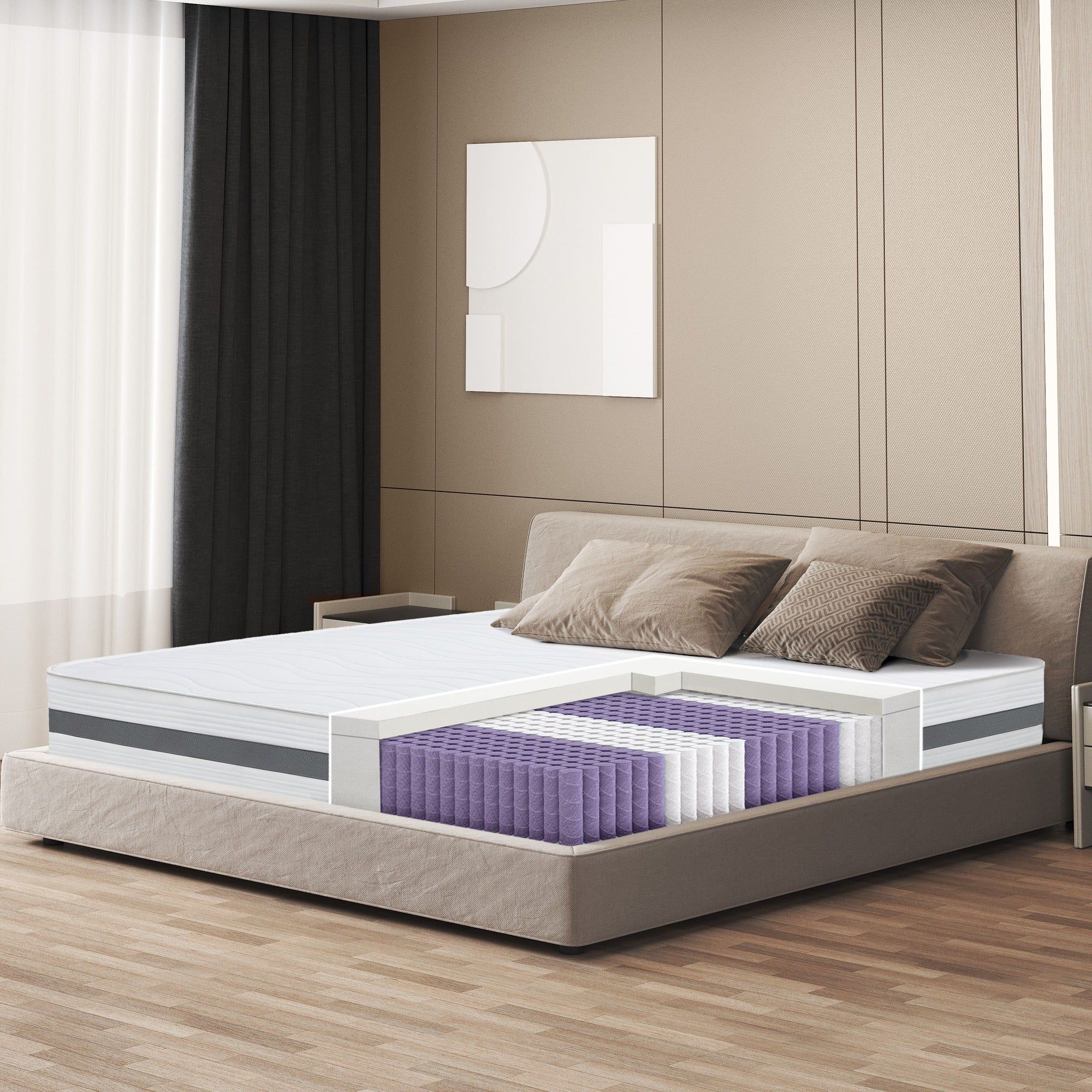 The White Stone Matras Pocketvering en Memory 90x200 20 cm