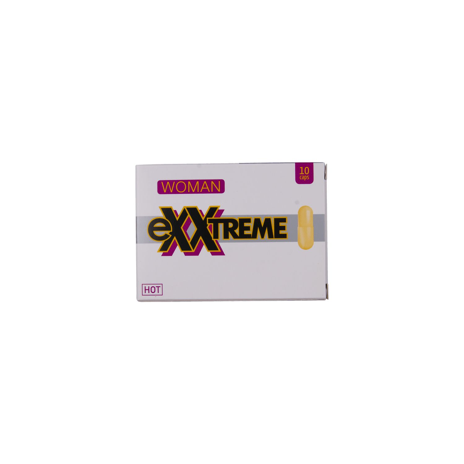 Boîte de 10 capsules eXXtreme Libido+ pour femmes.