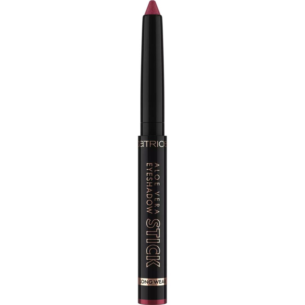 Stick fard à paupières noir. Inscription: Aloe Vera Eyeshadow Stick, marque Catrice.