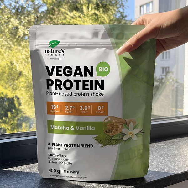 Nature's Finest Bio Vegan Protein Vanille & Matcha, poudre de protéines