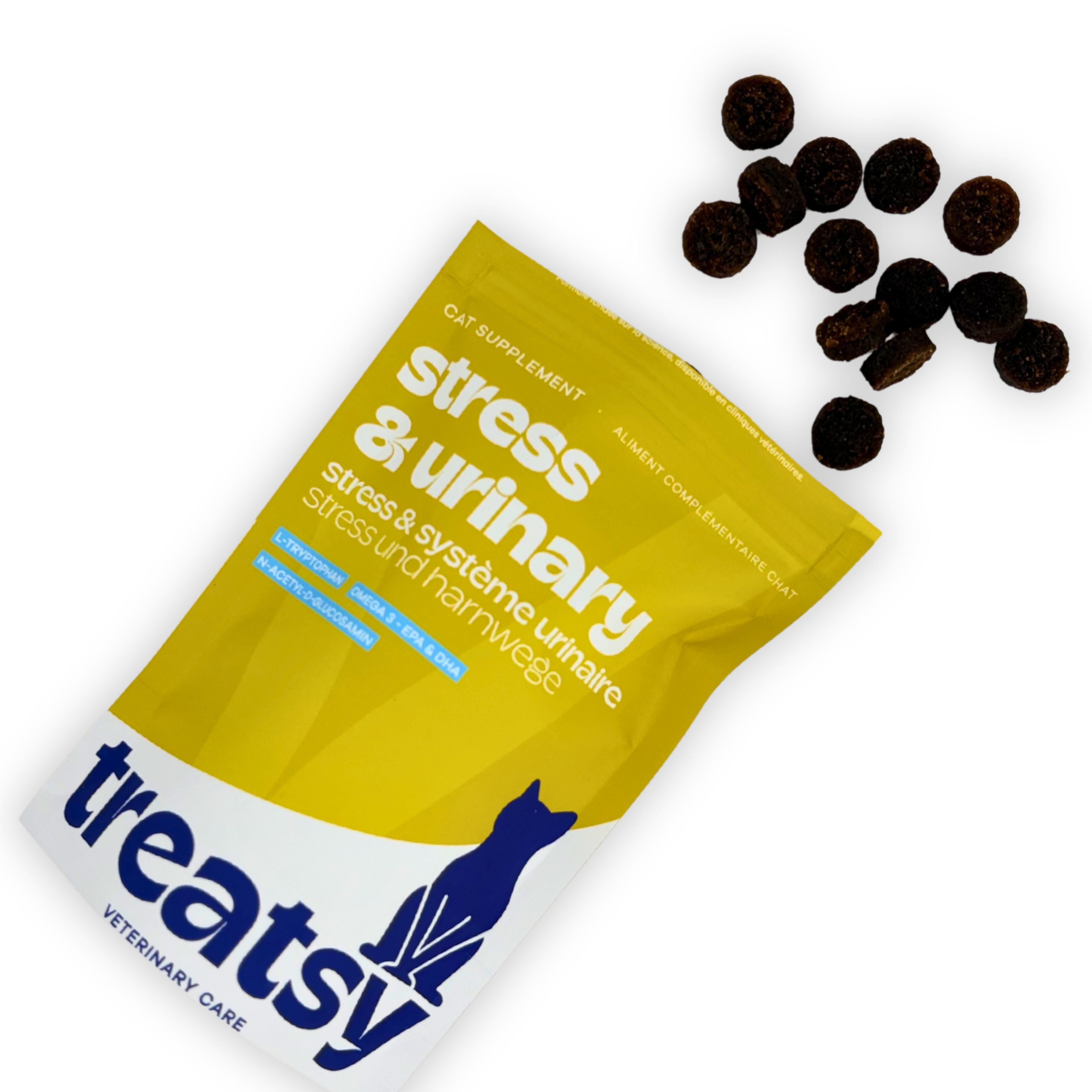 Treatsy Complément Alimentaire – Stress & Système Urinaire pour Chat