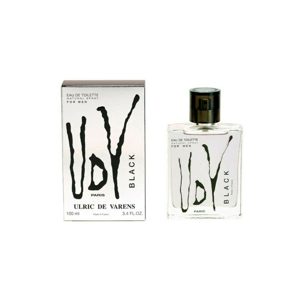 Ulric De Varens Black Eau de Toilette pour Homme, flacon et emballage 100ml.
