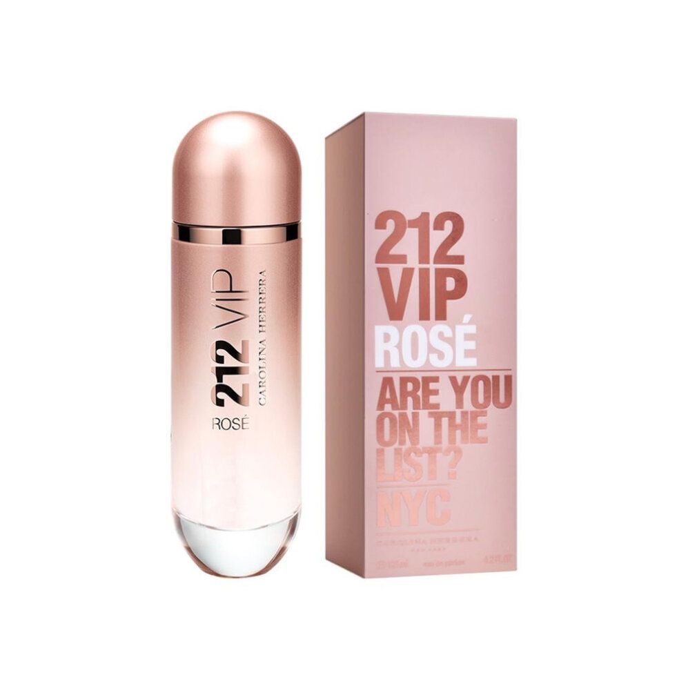 Carolina Herrera 212 VIP Rosé parfumfles en verpakking, roségoud.