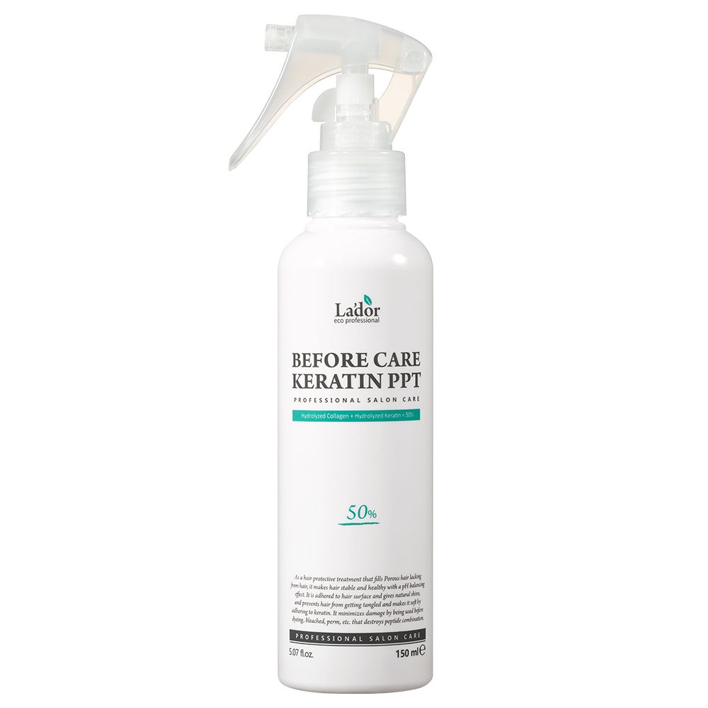 Lador Before Care Keratin PPT sprayfles met pompspraykop. Professionele salonverzorging.