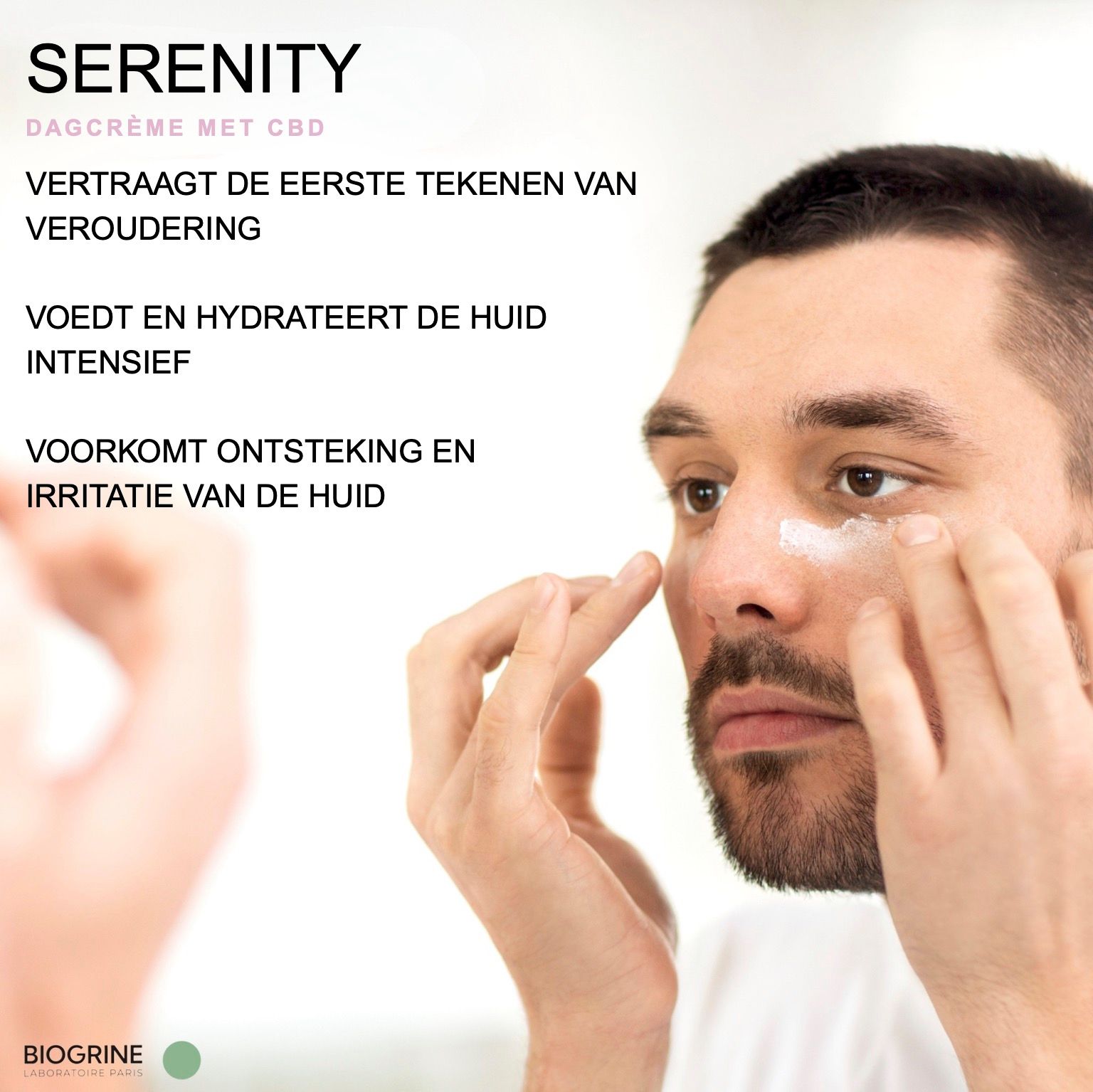 BIOGRINE "SERENITY" – HYDRA+ dagcrème met CBD en groene thee