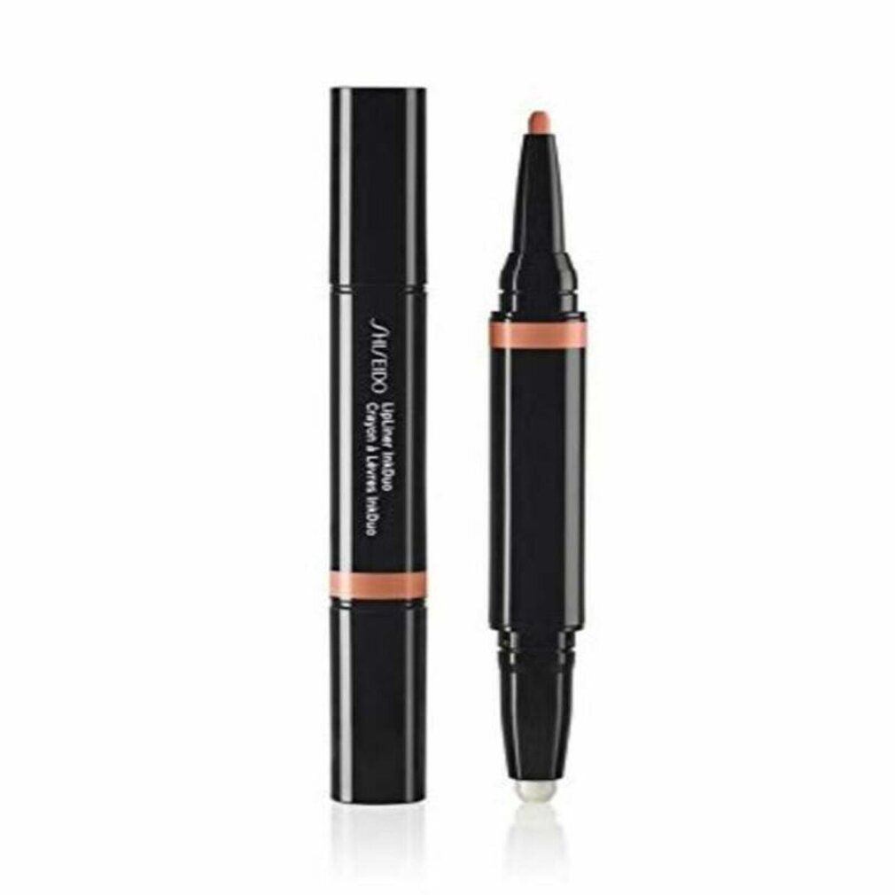 SHISEIDO Lip Liner Ink Duo 01. Zwarte pen met beige kleur. Eén uiteinde is een lipliner, de andere een applicator.