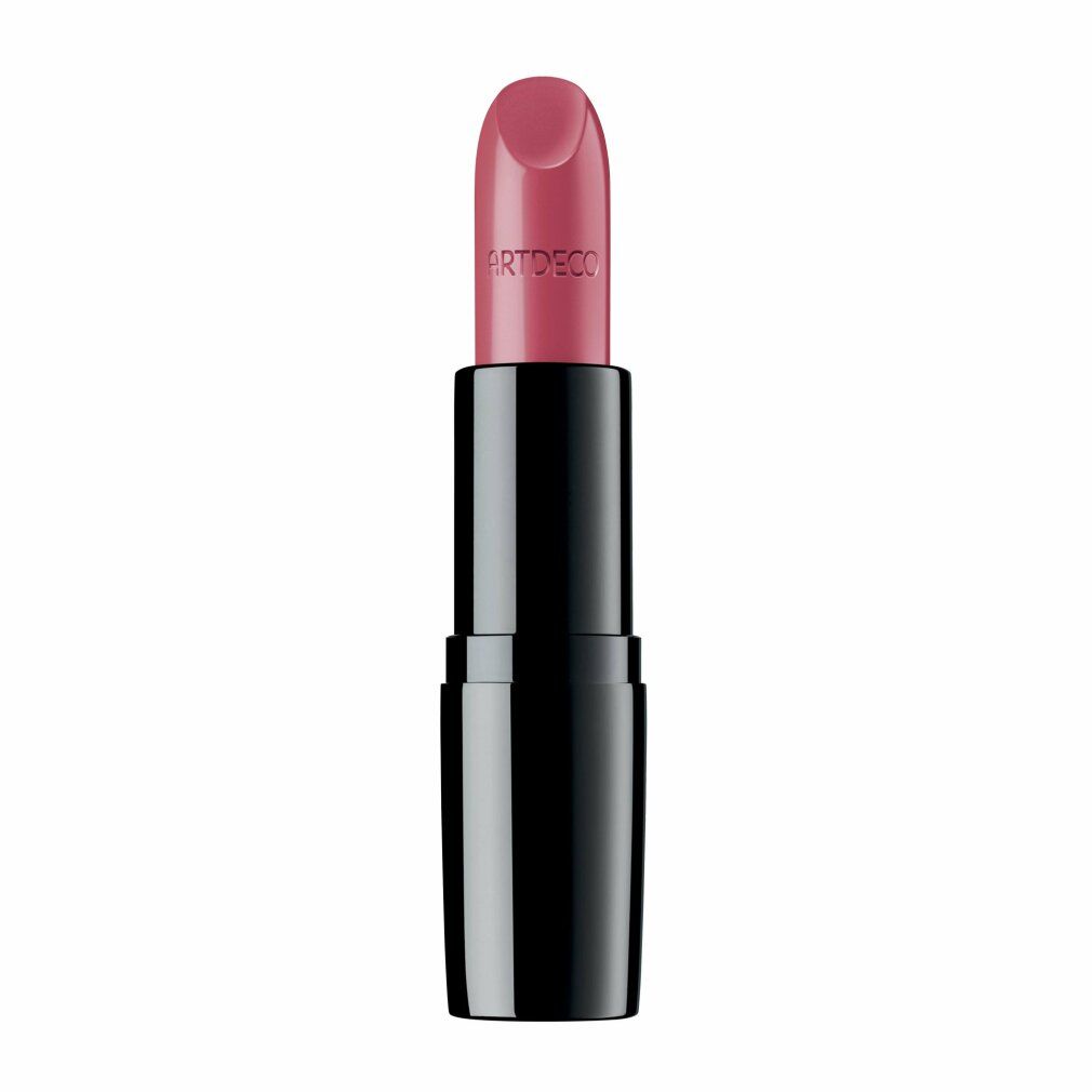 Roze lipstick met zwarte huls. De tekst Artdeco is zichtbaar.