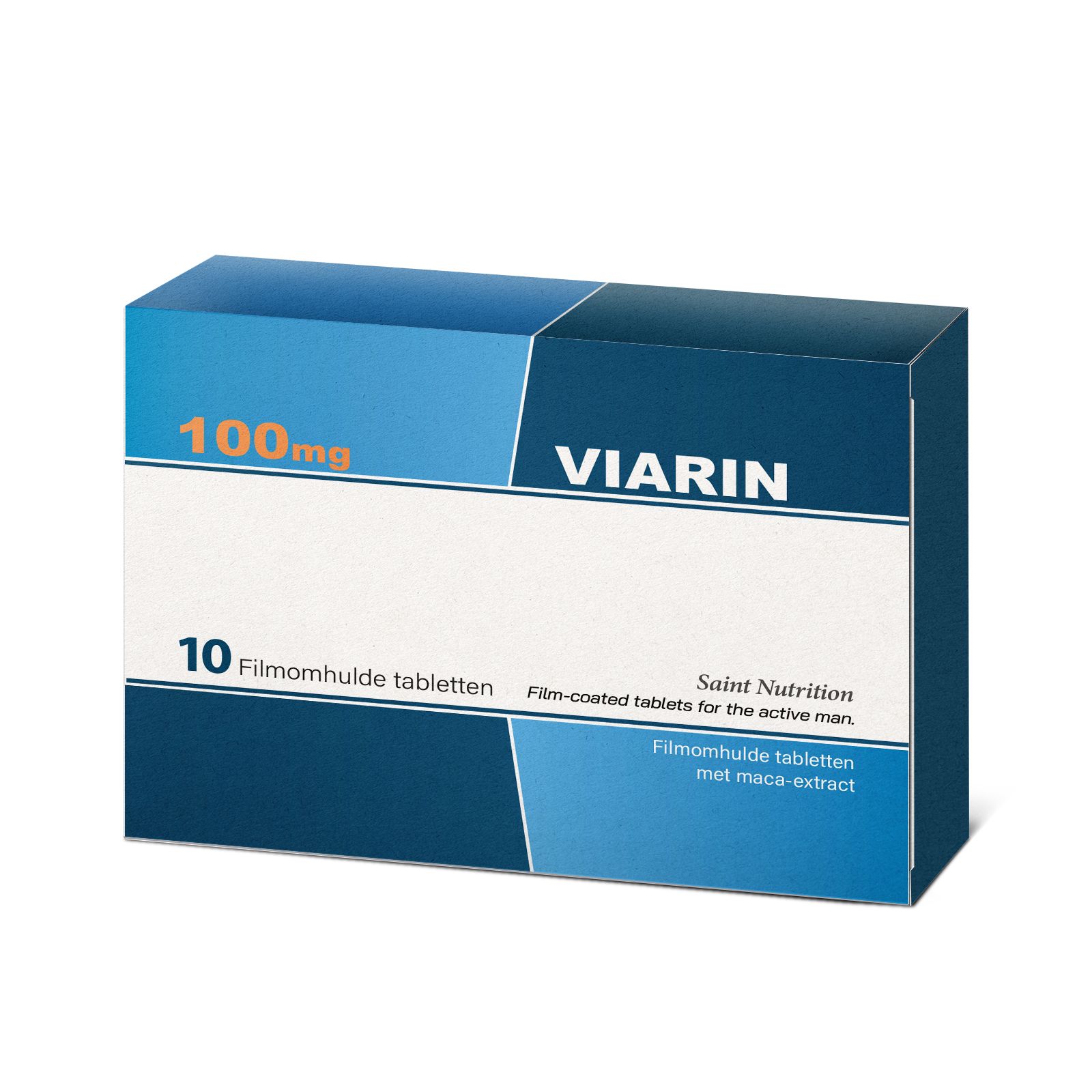 Viarin 100mg: doosje met 10 Nederlandse filmomhulde tabletten.
