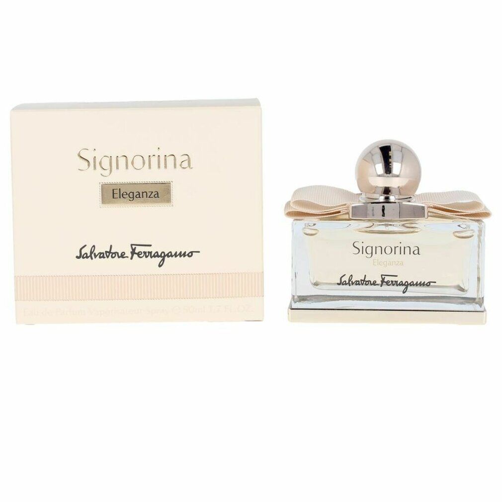 Salvatore Ferragamo Signorina Eleganza Eau de Parfum flesje en verpakking.