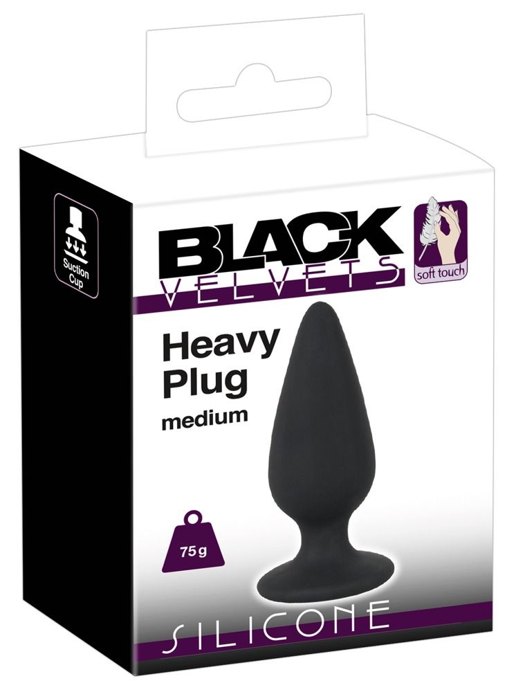 Emballage pour Black Velvets Heavy Plug, Medium, 75g, en silicone.