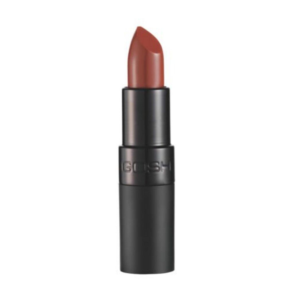 Rouge à lèvres Gosh, boîtier noir, teinte marron.