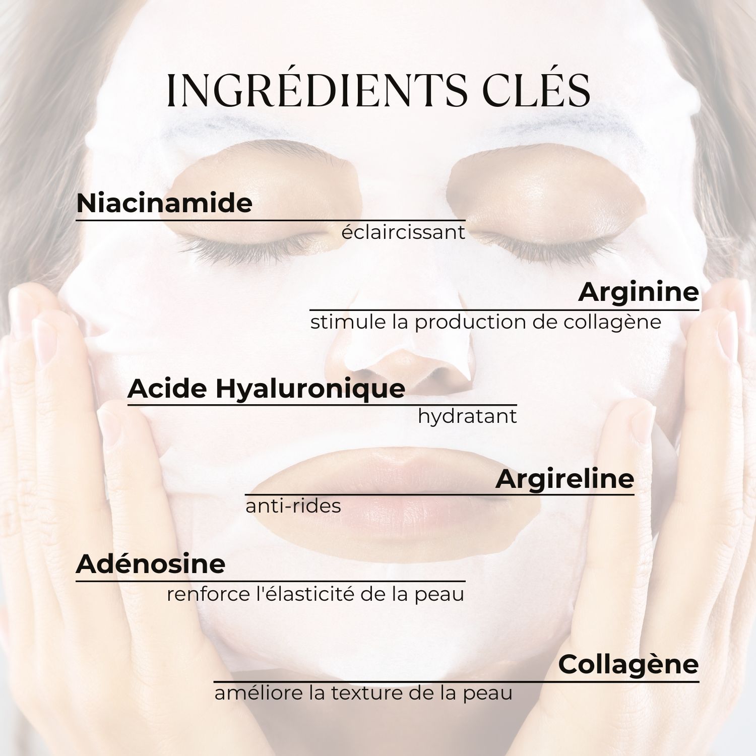 Beautical Masque Revitalisant aux Peptides. Texte. Fond rose.