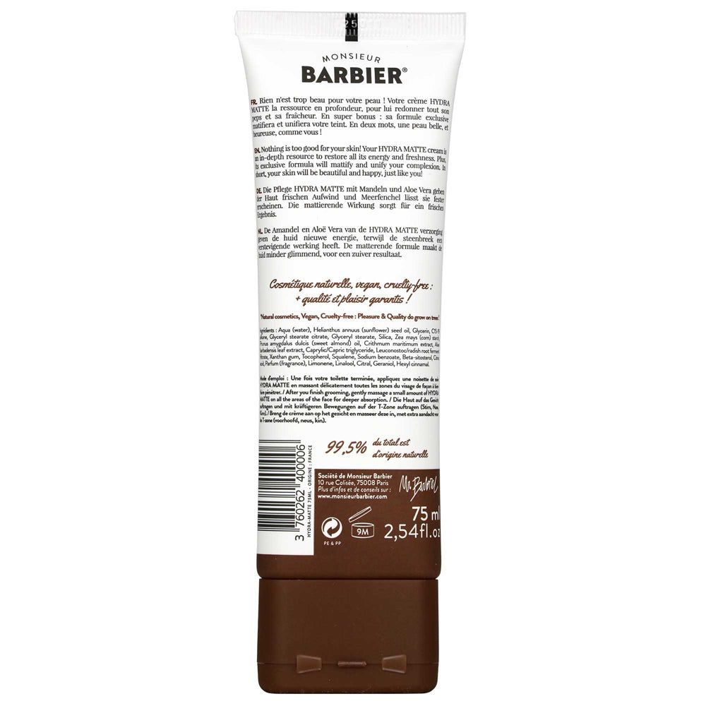 Monsieur BARBIER - Crème hydratante et matifiante pour homme