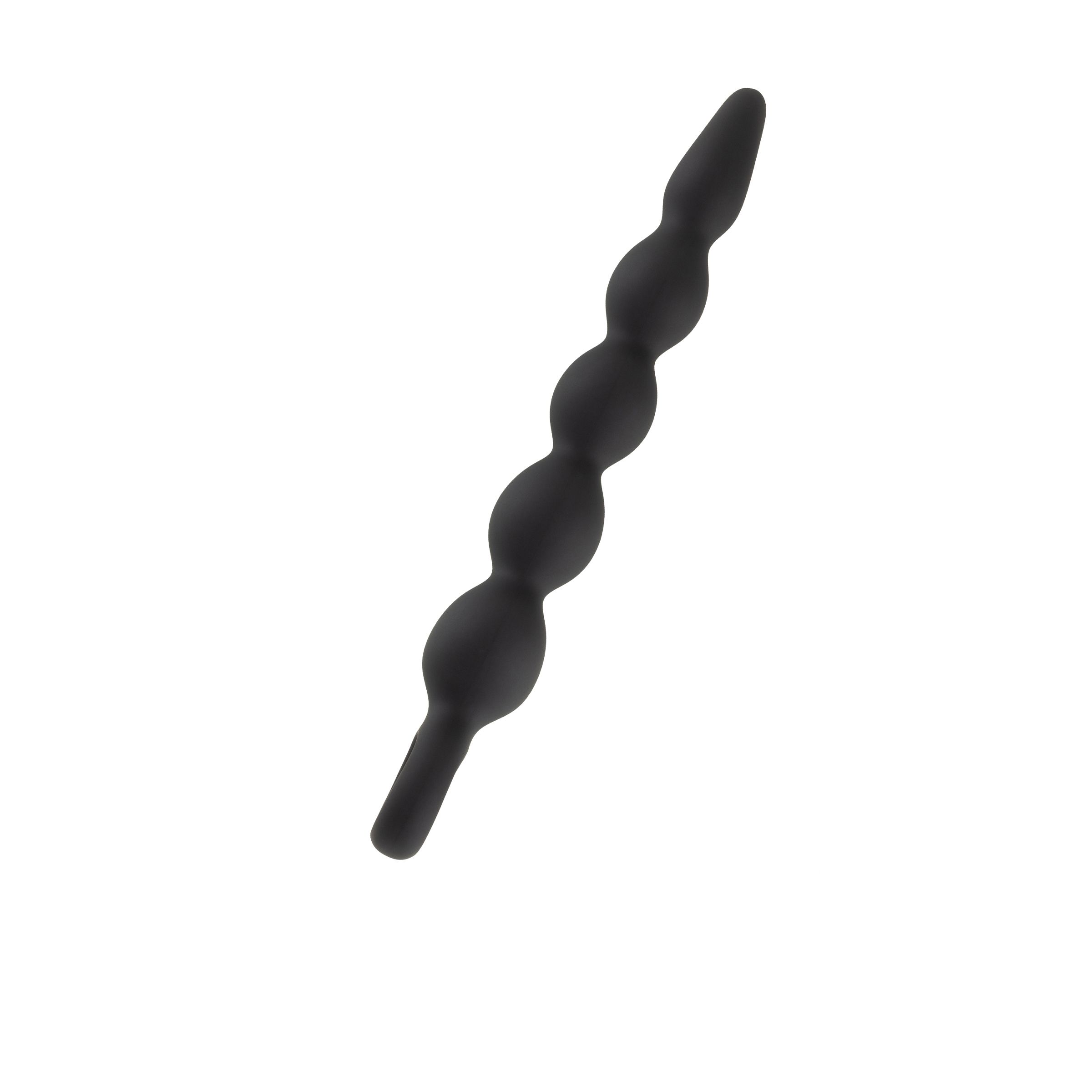 Zwart wellnessproduct met langwerpige vorm, bestaande uit vier bolvormige elementen.