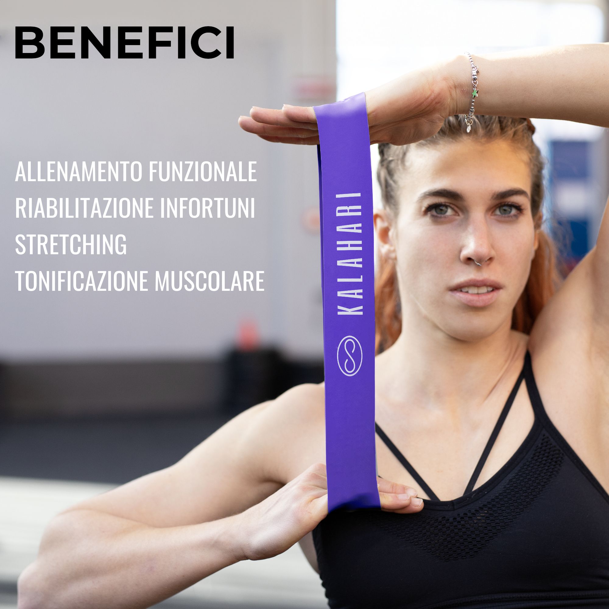 KALAHARI Weerstandsbanden Set van 5 + oefening eBook, Fitness Elastiek Banden 5 Weerstandsniveaus