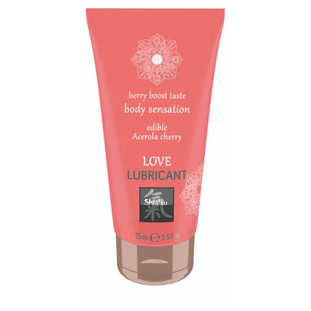 Shiatsu Love glijmiddel, 75ml, kersensmaak, eetbaar.