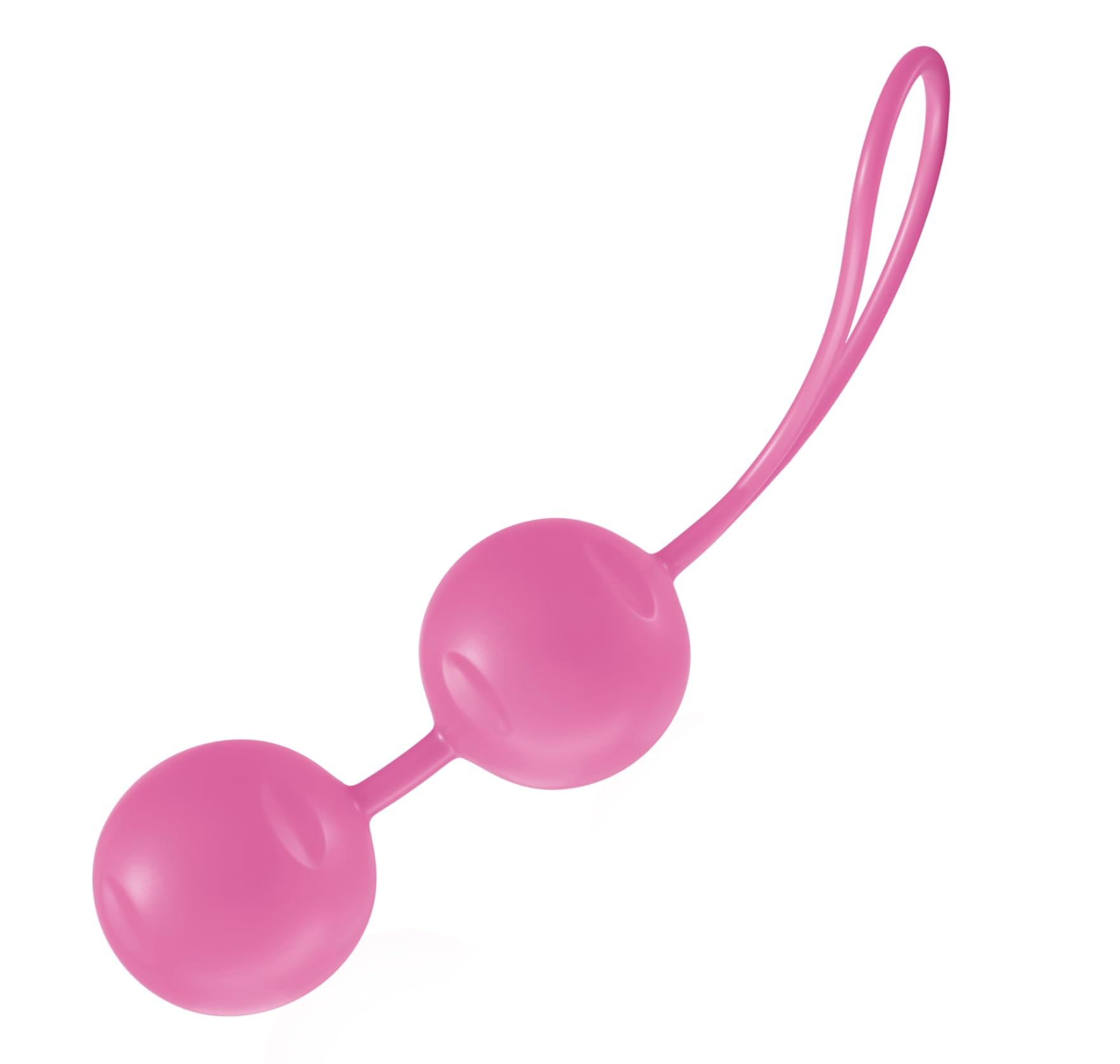 Deux boules roses avec une boucle, reliées par une courte lanière.